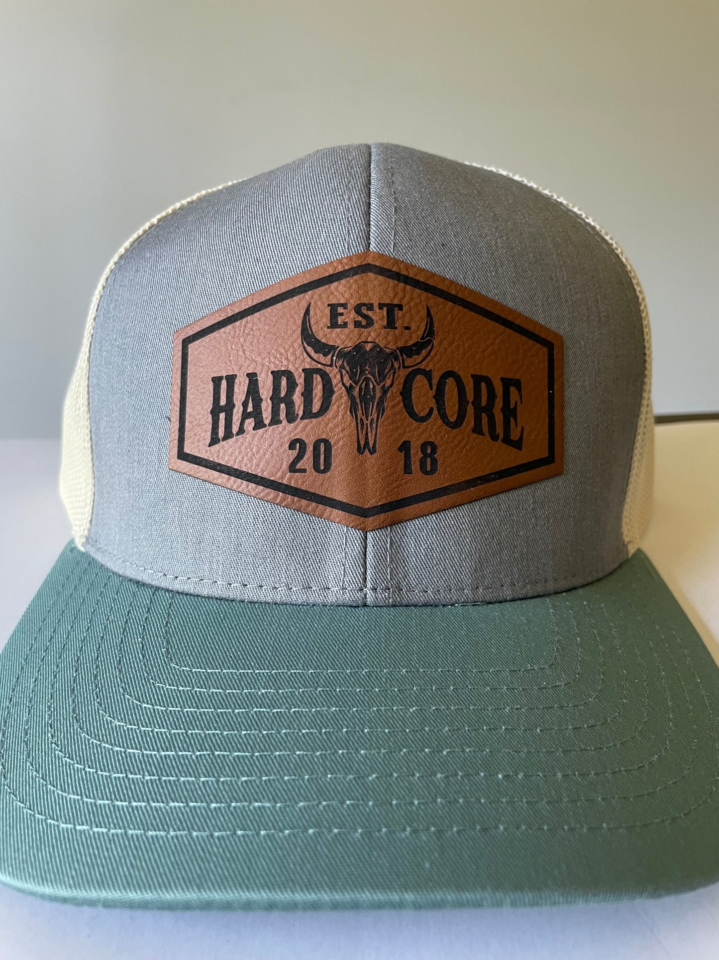 Blue Leather Patch Hat