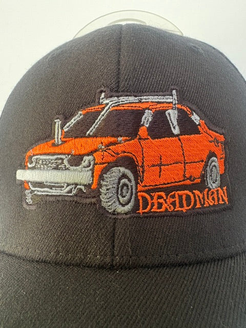 Flex Fit Hat- Orange Car Black Hat
