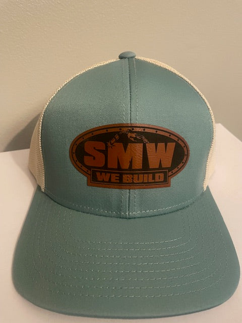 Smoke Blue Leather Patch Hat